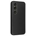 Sony Xperia 1 VI Flip Cover - Karbonfiber - Sort