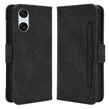 Sony Xperia 10 VI Pung Cover med Kortholder - Sort