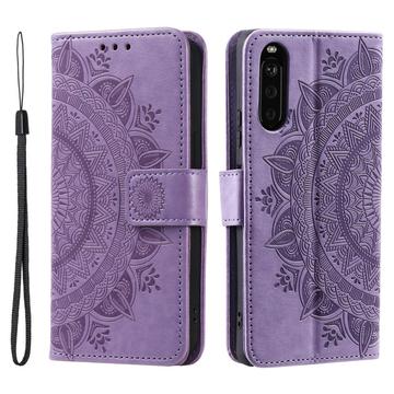 Sony Xperia 10 VI Mandala Series Etui med Pung - Lilla