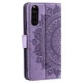 Sony Xperia 10 VI Mandala Series Etui med Pung - Lilla