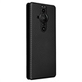 Sony Xperia Pro-I Flip Cover - Karbonfiber - Sort