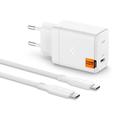 Spigen ArcStation Pro GaN-651 65W vægoplader med Type-C-kabel - hvid