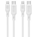 Spigen DuraSync MFi USB-C til Lightning-kabel - 2-pak, 100cm - Hvid