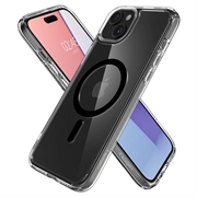 iPhone 15 Spigen Ultra Hybrid Mag Cover - Sort / Gennemsigtig