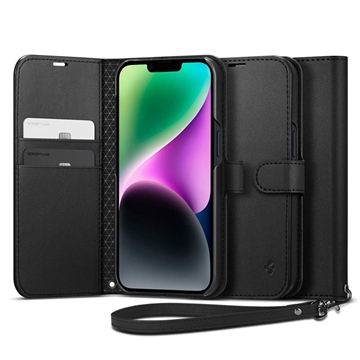 Spigen Wallet S iPhone 14 Pung Taske - Sort