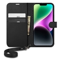 Spigen Wallet S iPhone 14 Pung Taske - Sort