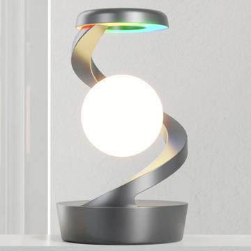 Spiral Levitation RGB-natlys med trådløs opladningsplade 15W