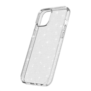 iPhone 15 Stylish Glitter Series Hybrid Cover - Hvid