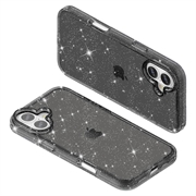 iPhone 16 Plus Stylish Glitter Series Hybrid Cover - Sort