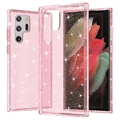 Samsung Galaxy S22 Ultra 5G Stylish Glitter Series Hybrid Cover - Pink