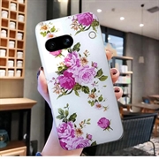 Google Pixel 8a Stilfuld Ultra-Slim TPU Cover - Rose Blomst