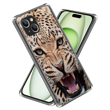 iPhone 15 Stilfuld Ultra-Slim TPU Cover - Leopard