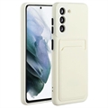 Samsung Galaxy S21 5G TPU Cover med Kortholder - Hvid