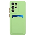 Samsung Galaxy S23 Ultra 5G TPU Cover med Kortholder - Grøn