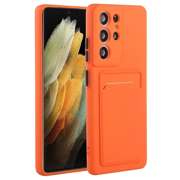 Samsung Galaxy S23 Ultra 5G TPU Cover med Kortholder - Orange