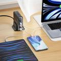 Tech-Protect DC80W GaN 6-Port Desktop Charger med 4x PD USB-C, 2x QC 3.0 USB-A - Sort