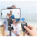 Tech-Protect L03S Udtrækkelig Bluetooth Selfiestang med Tripod Stativ - Sort