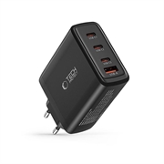 Tech-Protect NC100W-GAN 4-Ports Netværksoplader 100W - 3xUSB-C, USB-A - Sort