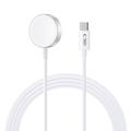 Tech-Protect UltraBoost magnetisk oplader til Apple Watch - USB-C-kabel, 120cm - Hvid