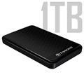 Transcend StoreJet 25A3 USB 3.1 Gen 1 Ekstern Harddisk - 1TB - Sort