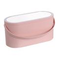 Travel Makeup Organizer med indbygget spejl og LED-lys - Pink