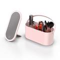 Travel Makeup Organizer med indbygget spejl og LED-lys - Pink