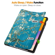 Huawei MatePad SE 11 Tri-Fold Series Smart Folio Cover - Hvid Blomster
