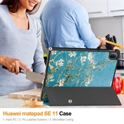 Huawei MatePad SE 11 Tri-Fold Series Smart Folio Cover - Hvid Blomster