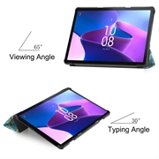 Lenovo Tab M10 Gen 3 Tri-Fold Series Smart Folio Cover - Hvid Blomster