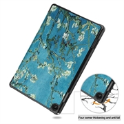 Lenovo Tab M10 Gen 3 Tri-Fold Series Smart Folio Cover - Hvid Blomster