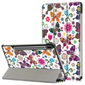 Tri-Fold Series Samsung Galaxy Tab S7 FE Smart Folio Cover - Sommerfugle / Blomster