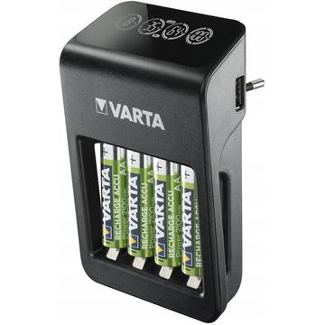 Varta LCD-stiklader + batterioplader m. 4x R6/AA-batterier