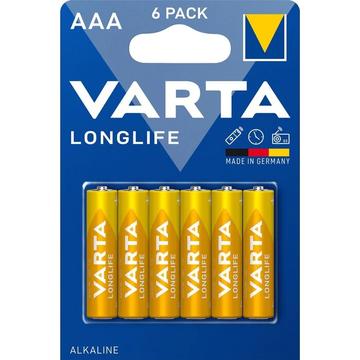 Varta Longlife LR03/AAA-batteri - 6 stk.