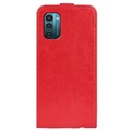 Nokia G21/G11 Vertikal Flip Cover med Kortholder - Rød