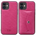 Vili T iPhone 12/12 Pro Cover med Magnetisk Pung - Hot Pink