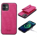 Vili T iPhone 12/12 Pro Cover med Magnetisk Pung - Hot Pink