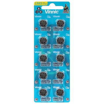 Vinnic Mini G12/LR43 Knapcellebatterier - 10 stk.