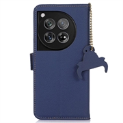 OnePlus 12 Læderpung med RFID - Blå