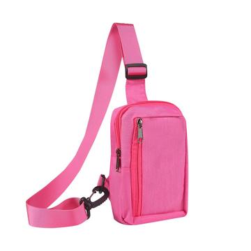 Vandafvisende bryst- og skuldertaske i nylon - passer til 6,5"- 7,2"-telefoner - pink