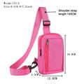 Vandafvisende bryst- og skuldertaske i nylon - passer til 6,5"- 7,2"-telefoner - pink