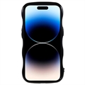 iPhone 14 Pro Bølget Serie TPU Cover - Sort