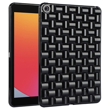 iPad 10.2 2019/2020/2021 Vævet Tekstureret TPU Cover - Sort