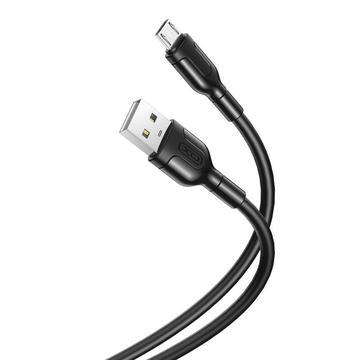 XO NB212 USB til MicroUSB-kabel - 1 m, 2,1 A - sort