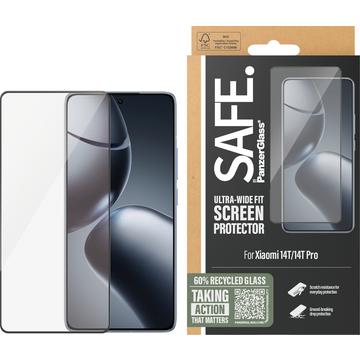 Xiaomi 14T/14T Pro PanzerGlass Safe Ultra-Wide Fit Skærmbeskyttelse Hærdet Glas - 9H - Sort kant