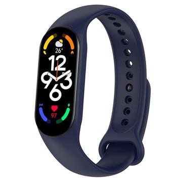 Mat Silikone Rem til Xiaomi Smart Mi Band 5 / 6 / 7 - mørkeblå