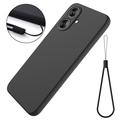 Xiaomi Poco M6/Redmi 13R Liquid Silikone Cover med Strop (Open Box - Bulk Tilfredsstillelse) - Sort