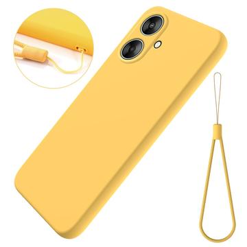 Xiaomi Poco M6/Redmi 13R Liquid Silikone Cover med Strop - Gul