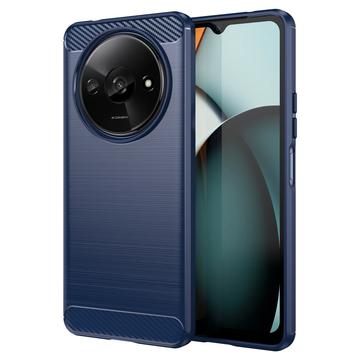 Xiaomi Redmi A3 Børstet TPU Cover - Karbonfiber - Blå