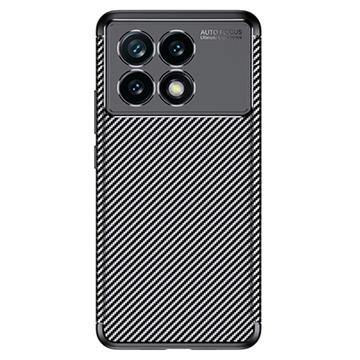 Xiaomi Redmi K70/K70 Pro/Poco F6 Pro Beetle Karbonfiber TPU Cover - Sort