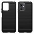 Xiaomi Redmi Note 12/Poco X5 Børstet TPU Cover - Karbonfiber - Sort